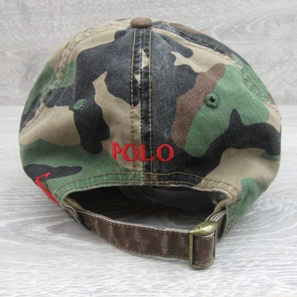 Polo Ralph Lauren Camo Tiger Patch Baseball Hat Cap Adjustable Fit NEW - Picture 7 of 15